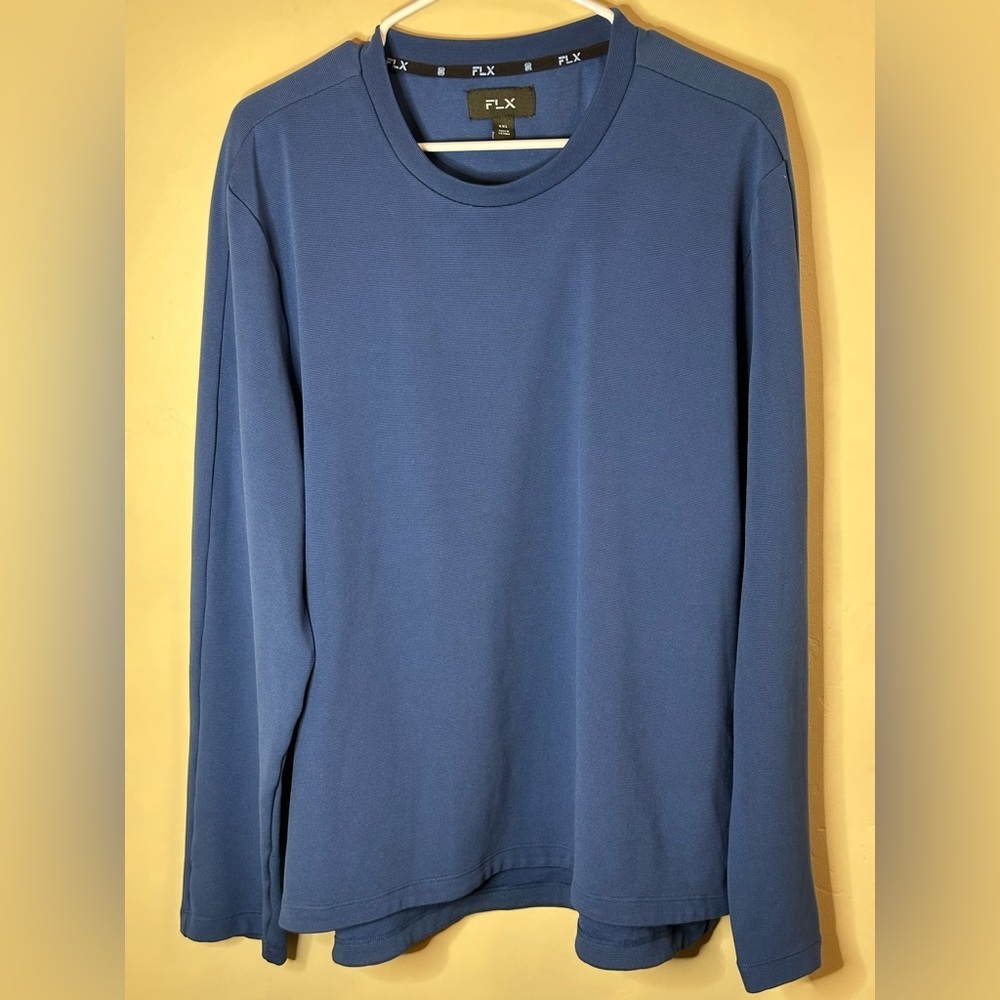 FLX Men's Long Sleeve Crewneck Shirt - Blue P2P 26” - Like New
